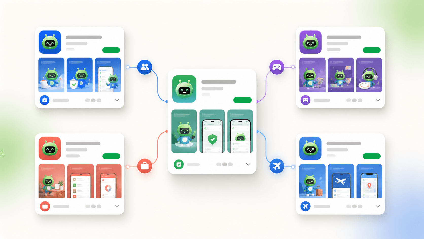 Google Play default listing branching into localized and audience-specific custom store listings
