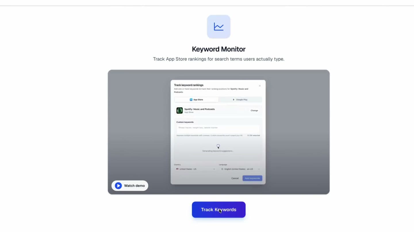Keywords preview