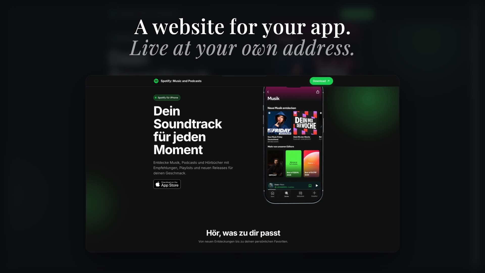App Landing Page Builder demo video