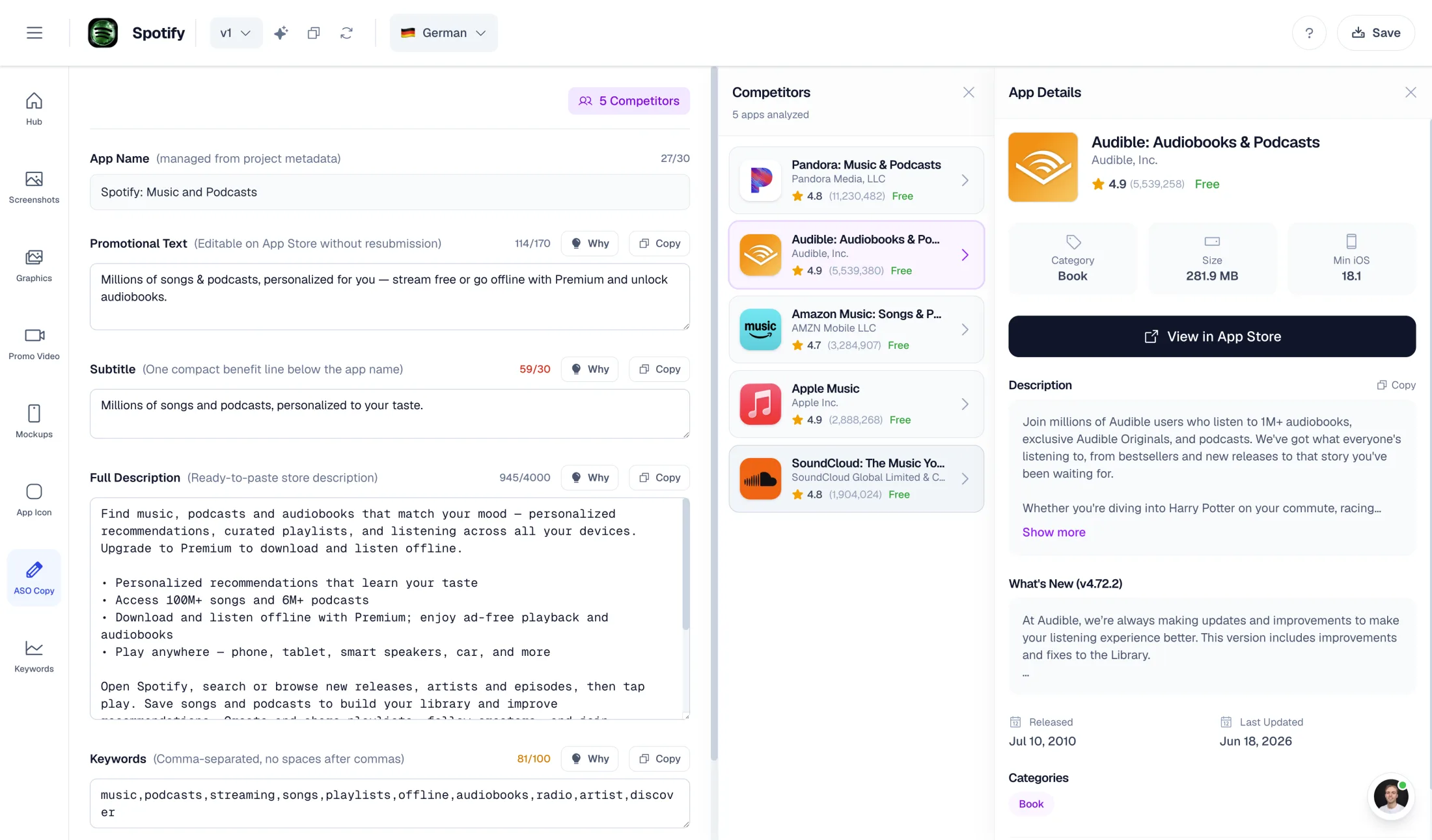 AppLaunchFlow ASO copy editor