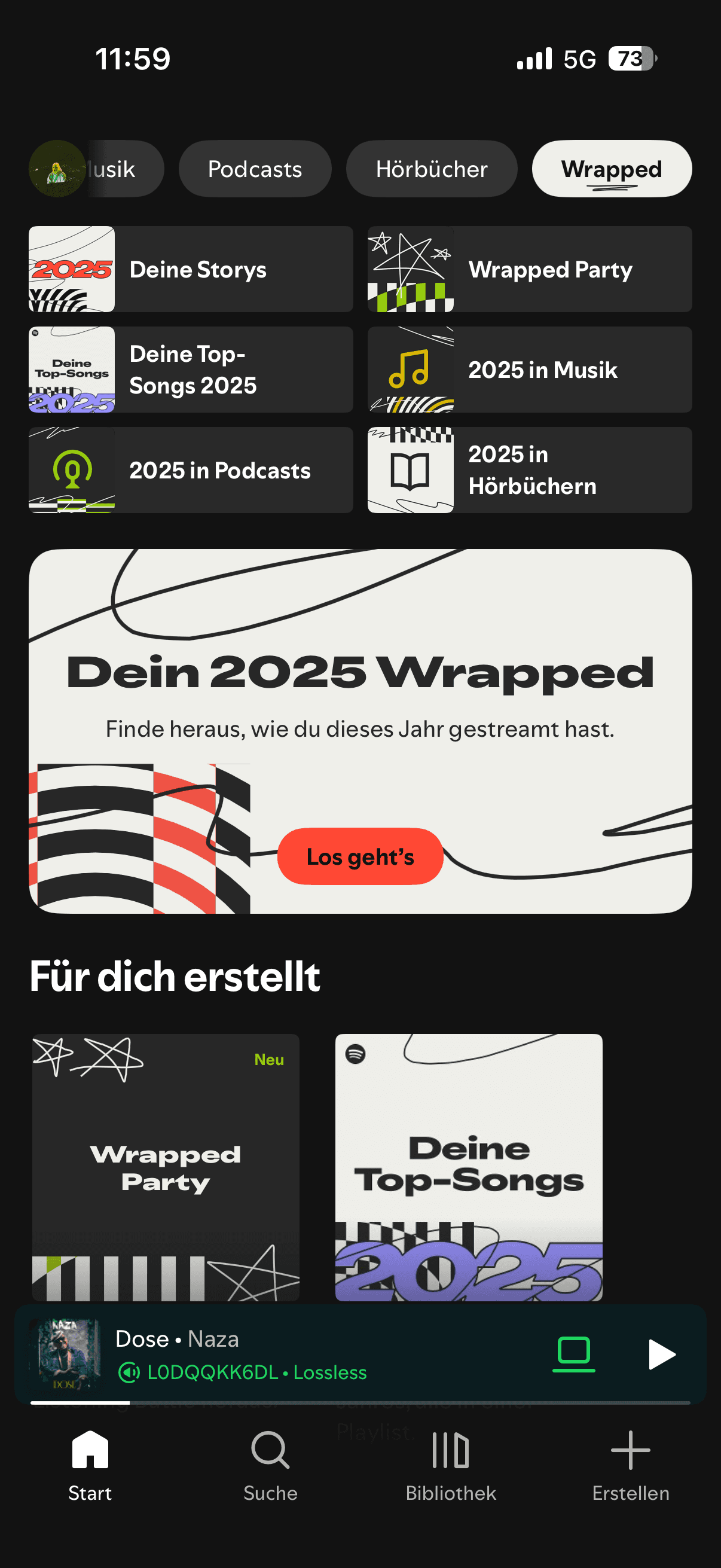 Music app home screen used as a promo video source scene
