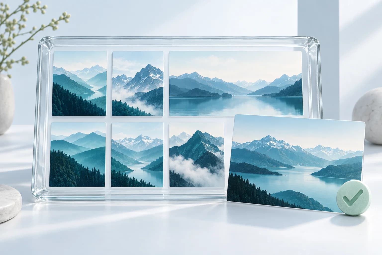 Concept illustration of an organized reusable creative asset library