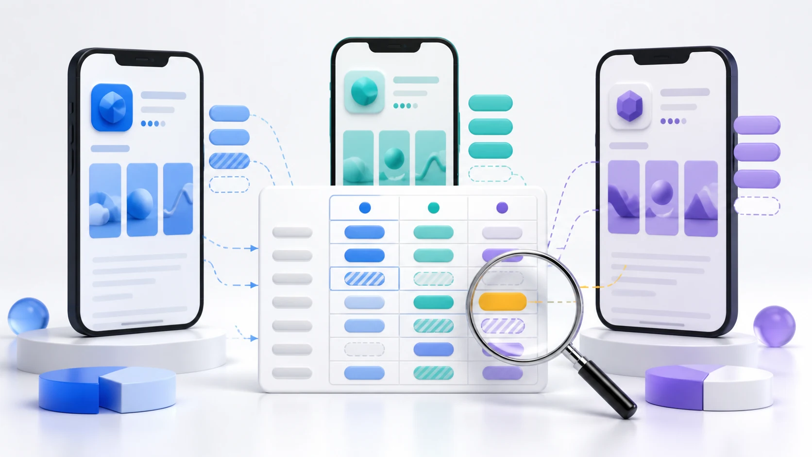 App Store competitor keyword matrix comparing shared, missing, and app-specific search opportunities across several mobile apps