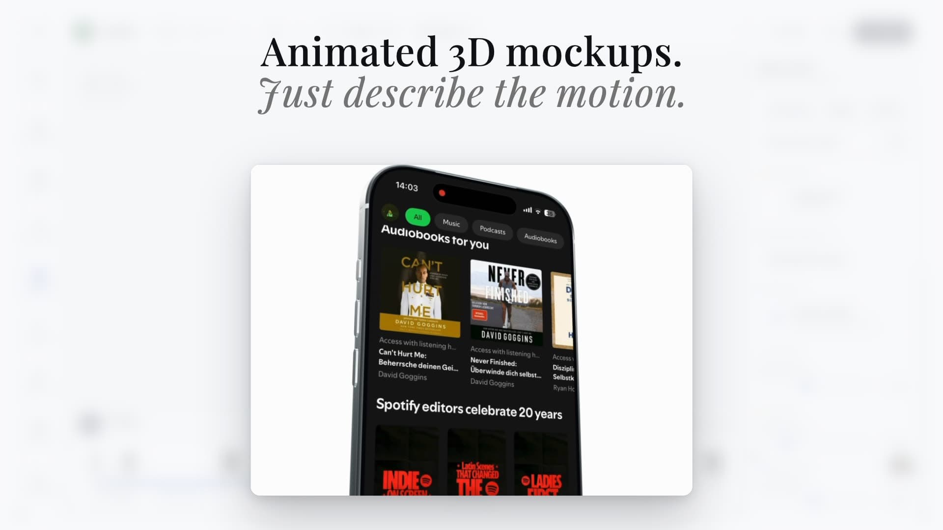 3D Mockup Animation Generator demo video