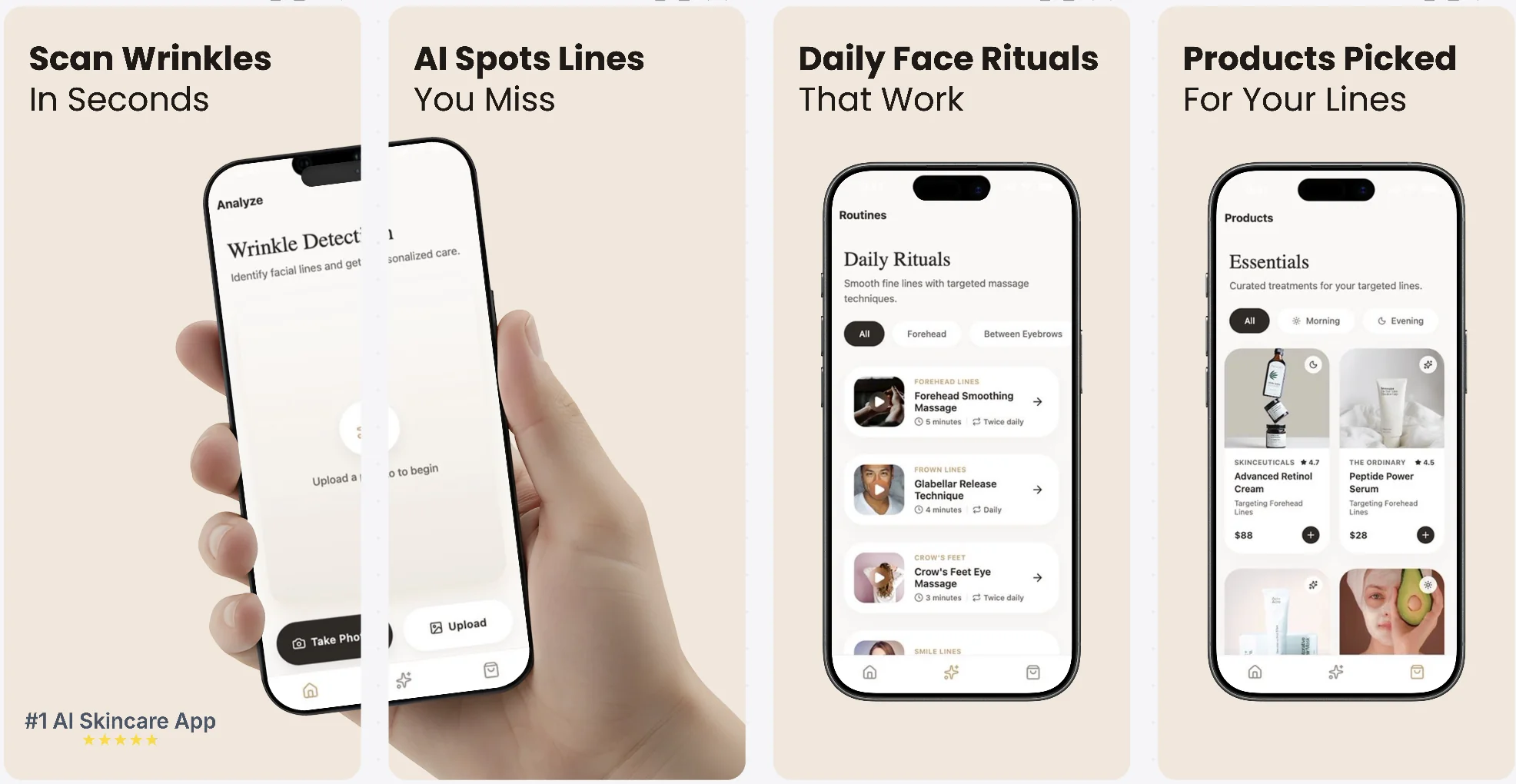 Wrinkle AI - Beauty & skincare - Created with AppLaunchFlow