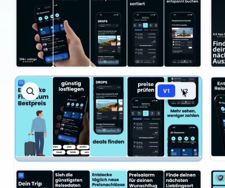 Compare two generated versions for each App Store screenshot template